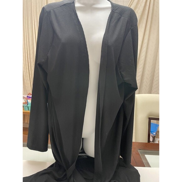 Topshop Women's Black Long Cardigan Open Front Size 4X - Picture 2 of 8